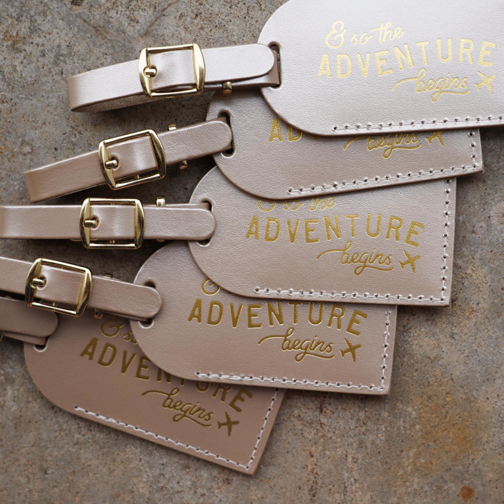So the Adventure Begins Luggage Tags Champagne, Quantity of
