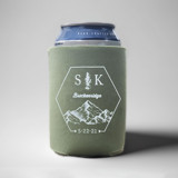 Custom Hexagon featuring mountain range wedding can coolers, set of 50 Favors