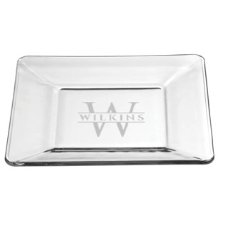 Custom Monogram Glass Square Plate Couple gifts