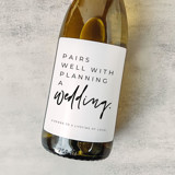 Engagement Gift Wine Label | Pairs well with Wedding Planning Couple gifts