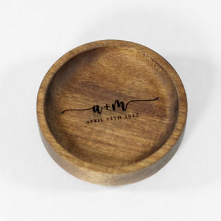 Personalized Wood Ring Dish - Initials + Date Couple gifts