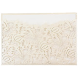 Cream Floral Laser Cut Invitation Pocket for 5x7 Card | Set of 10 | Envelopes Included Invitation Pockets