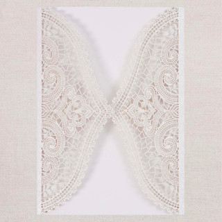 Qty of 50 Custom Irridescent Glitter Chantilly Lace Invitation Pocket | Other Color Options Available Invitation Pockets