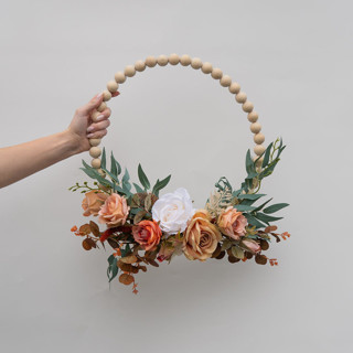 Burnt Orange Bridesmaids Hoop Dried Florals
