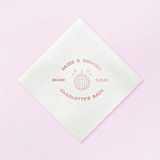Custom Dazed And Engaged Bachelorette Disco Ball Napkin, cocktail size, set of 100 Napkins