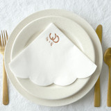 Horseshoe Initials Scallop Luncheon Napkin Napkins