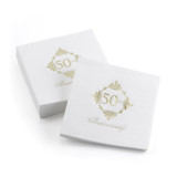 Golden 50th Anniversary Beverage Napkins - Pack of 50 Napkins