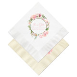 Pink Floral Personalized Baby Shower Napkins Napkins