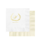 Custom Foil Encompassing Greenery Napkin - Pack of 100 Napkins