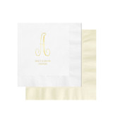 Foil Elegant Custom Monogram Napkin - Pack of 100 Napkins