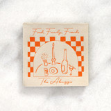 Food, Family, Friends Checkered Napkin, Cocktail Size, Set Of 50 Napkins