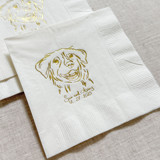 Custom pet portrait cocktail napkins - White Napkins (Set of 100) Napkins