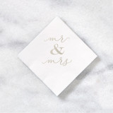 Classic Mr and Mrs Napkin Pack, cocktail size, pack of 20 Napkins