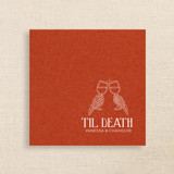 “Til Death” Terracotta Linen-Like Napkin with Skeleton Toast Design Napkins