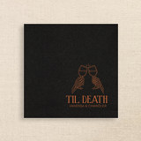“Til Death” Black Linen-Like Napkin with Skeleton Toast Design Napkins