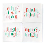 Jingle and Mingle Holiday Napkin Pack, cocktail size, set of 20 Napkins