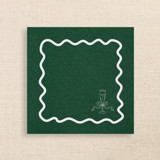 Champagne Glass with Wavy Border Premium Green Cocktail Napkins - Pack of 50 Napkins