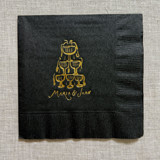 Customizable champagne tower cocktail napkins - Black Napkins (Set of 100) Napkins