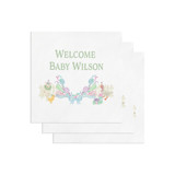Little Lamb and Goose Personalized Watercolor Baby Shower Napkins Napkins
