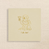 Personalized Golden Retriever with Pet Name Holiday Wedding Napkin - “I Do, Too!” Napkins