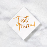 Just Married Napkin Pack, cocktail size, pack of 20 Napkins