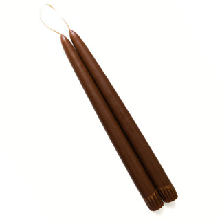 The 11 Inch Hand-Dipped Taper Candle in Dark Brown Candles