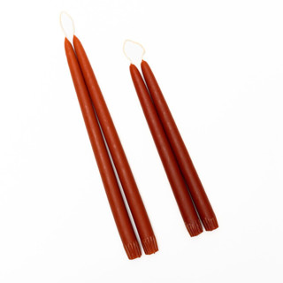 The 11 Inch Hand-Dipped Taper Candle in Burnt Orange Candles