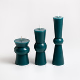 Josee Pillar Set of 3 Turquoise Candles