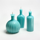 Bottles set of 3 Robin's Egg Blue Candles