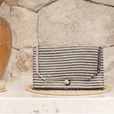 Patterned Black Stripes Motif Rattan Clutches Bridal Clutches and Purses