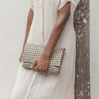 Woven Clutch in Black Motif Bridal Clutches and Purses