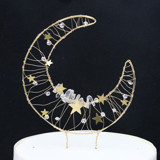 Moon and Stars Gold Metal Cake Topper Cake Toppers