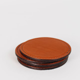 The Leather Coasters in Camel Groomsmen Gifts