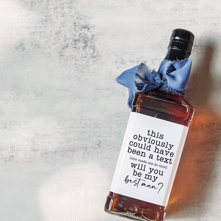 Best Man Liquor Bottle Label | Text Groomsman gifts by The Pretty ...