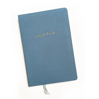 Linen Wedding Guestbook | Gold Foil on Dusty Blue Linen Guest books