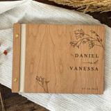Graceful Wedding Guest Book | Cherry Wood | 8.5 x 11 Guest books