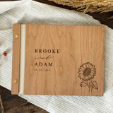 Nature-Inspired Wildflower Wedding Guest Book | Cherry Wood | 8.5 x 11 Guest books