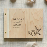 Beachside Wedding Guest Book | Maple Wood | 8.5 x 11 Guest books
