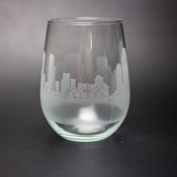 San Diego, California Skyline Stemless Wine Glass Drinkware