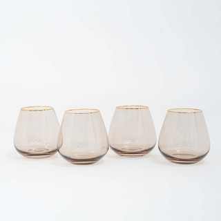 SET OF 4 - SIREN STEMWARE // SHORT STEMLESS IN FAWN Drinkware
