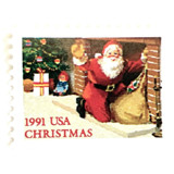 "Santa in Fireplace" Postage Stamps | Contemporary Christmas Series | Unused USPS Postage 29c | Pack of 20 Postage Stamps