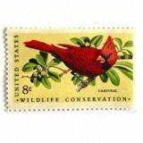 "Cardinal" Postage Stamps | Christmas Holidays | Wildlife Conservation Series | Unused USPS Postage 8c | Pack of 10 Postage Stamps