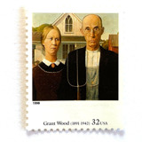 Grant Wood's "American Gothic" Postage Stamps | Four Centuries of American Art Series | Vintage Unused USPS Postage 32c | Pack of 10 Postage Stamps