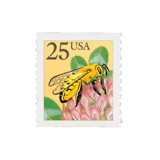 25 Cent Honeybee Postage Stamps // Set of 10 // UNUSED Vintage Stamps Postage Stamps