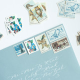 Over the River and through the Woods Postage Set // Set of 5 // UNUSED // Blues // Santa Postage Stamps