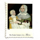 The Freake Limner's "Mrs. Elizabeth Freake and Baby Mary" Postage Stamps | Four Centuries of American Art Series | Vintage Unused USPS Postage 32c | Pack of 10 Postage Stamps