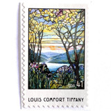 Magnolias and Irises in Stained Glass Postage Stamps | Louis Comfort Tiffany | American Treasures Series | Vintage Unused USPS Postage 41c | Pack of 10 Postage Stamps