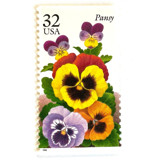 Pansy Postage Stamps | Winter Garden Flowers Series | Botanical | Wedding Stamps | Wedding Stamps | Vintage Unused USPS Postage 32c | Pack of 10 Postage Stamps