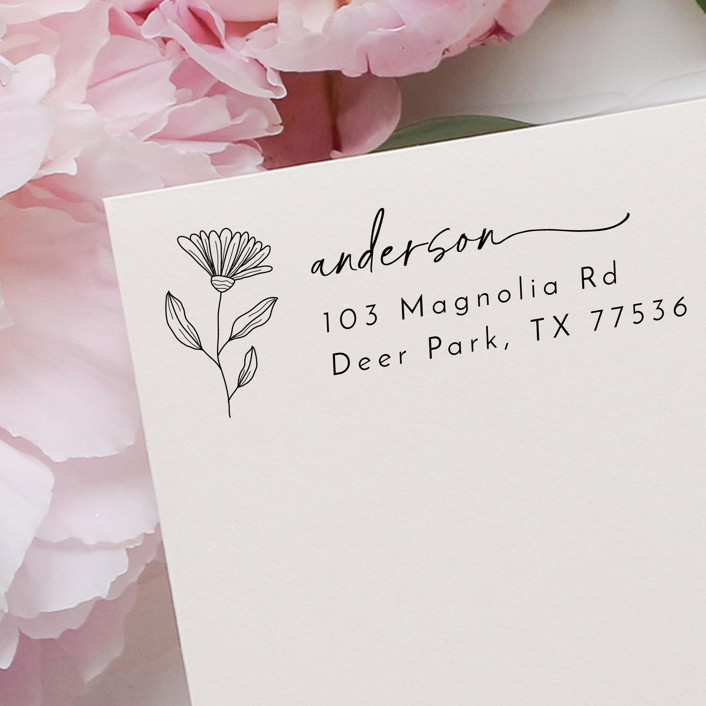 Floral Address Stamp Self Inking Return Address Stamp Postage Stamps