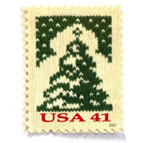 Holiday Knits “Christmas Tree” Postage Stamps | Contemporary Christmas Series | Vintage Unused USPS Postage 41c | Pack of 10 Postage Stamps